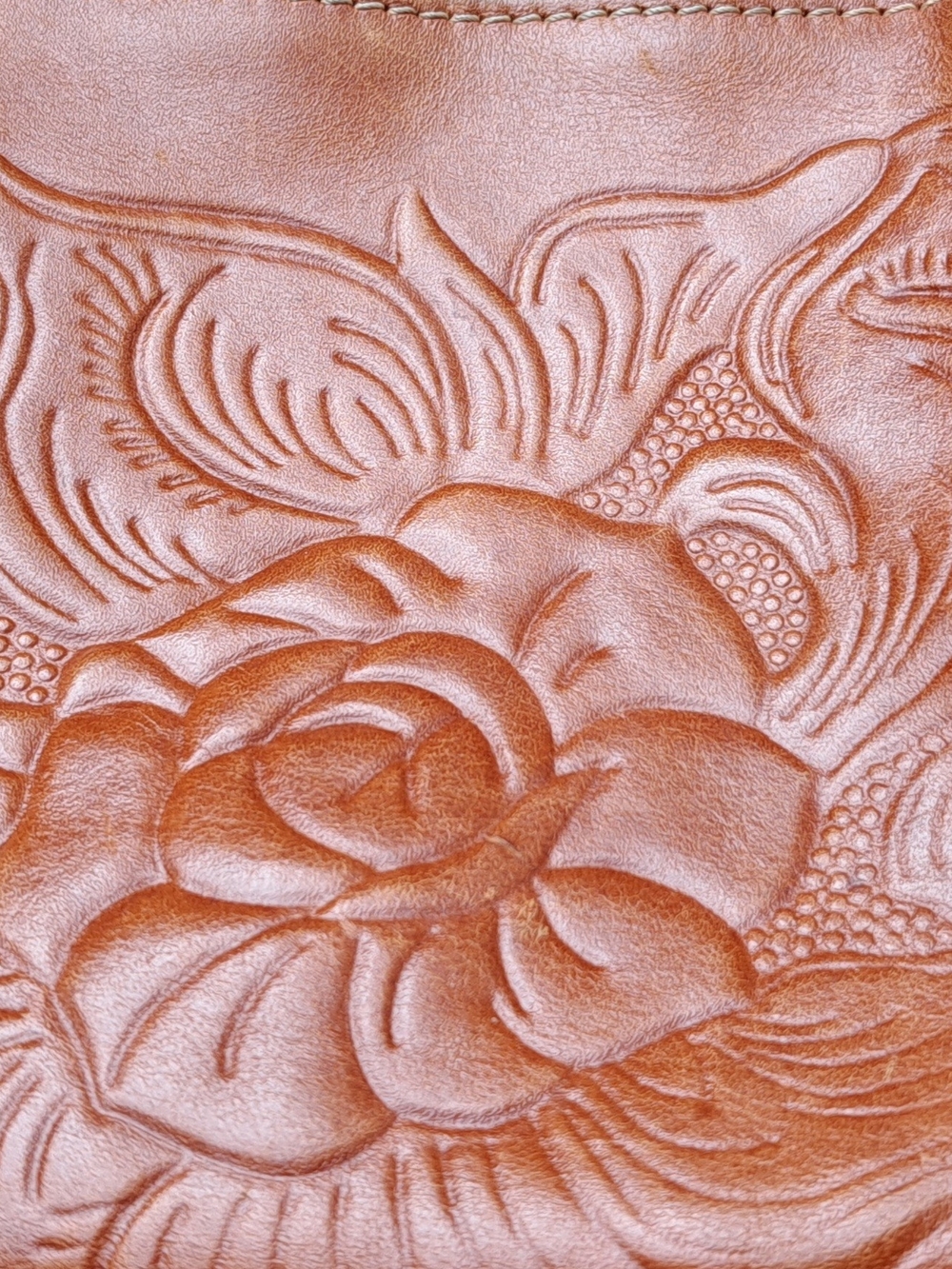 Patricia Nash Embossed Floral Leather Shoulder Bag - Brown - Picture 7 of 8